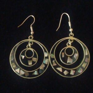 Mexico Vintage Abalone Artisan Handcrafted Earings